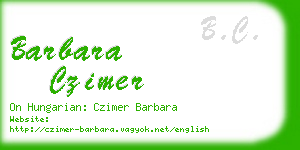 barbara czimer business card